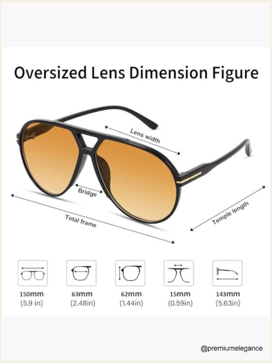Oversized Retro Aviator Sunglasses 70s Vintage Large Frame Sun Glasses main image 5
